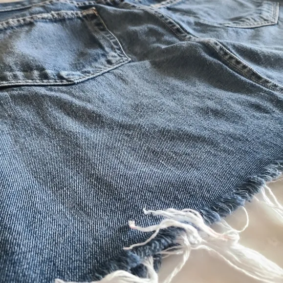L'Agence Jolene Distressed Denim Miniskirt, Size 30, NWOT