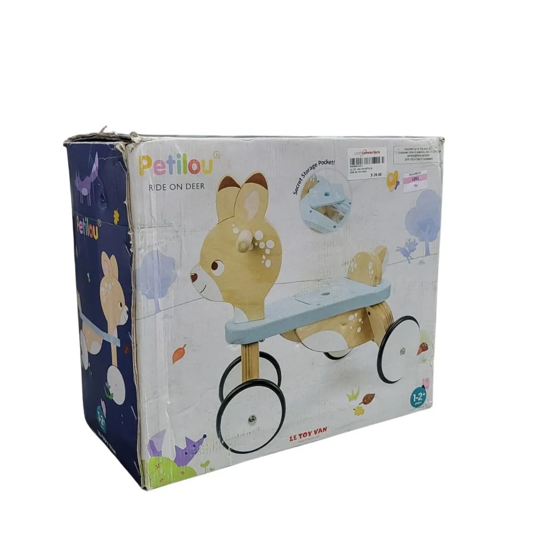 Le Toy Van - Petilou Wooden Ride On Deer Push Along Toy for Toddlers