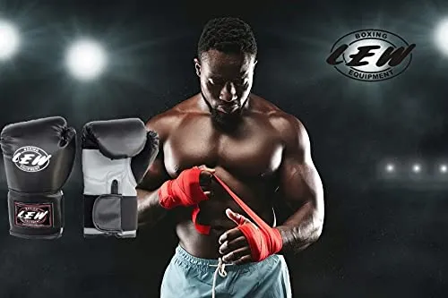 LEW 10OZ Black/Grey Training Boxing Gloves