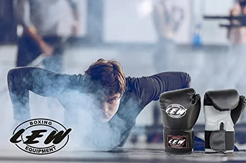 LEW 10OZ Black/Grey Training Boxing Gloves