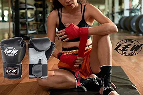 LEW 10OZ Black/Grey Training Boxing Gloves
