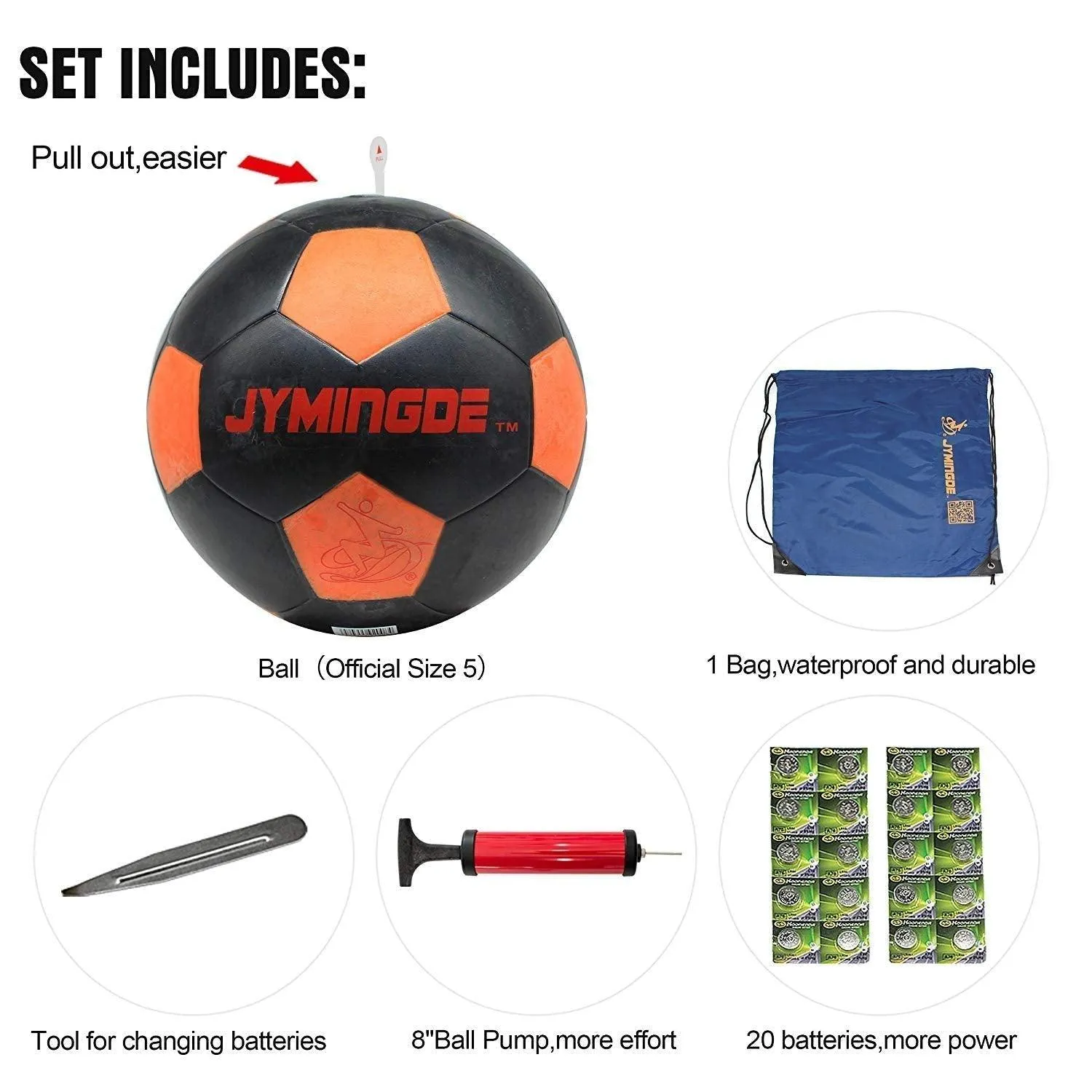 Light Up LED Soccer Ball Official Size 5   Hex Knee Pads Set