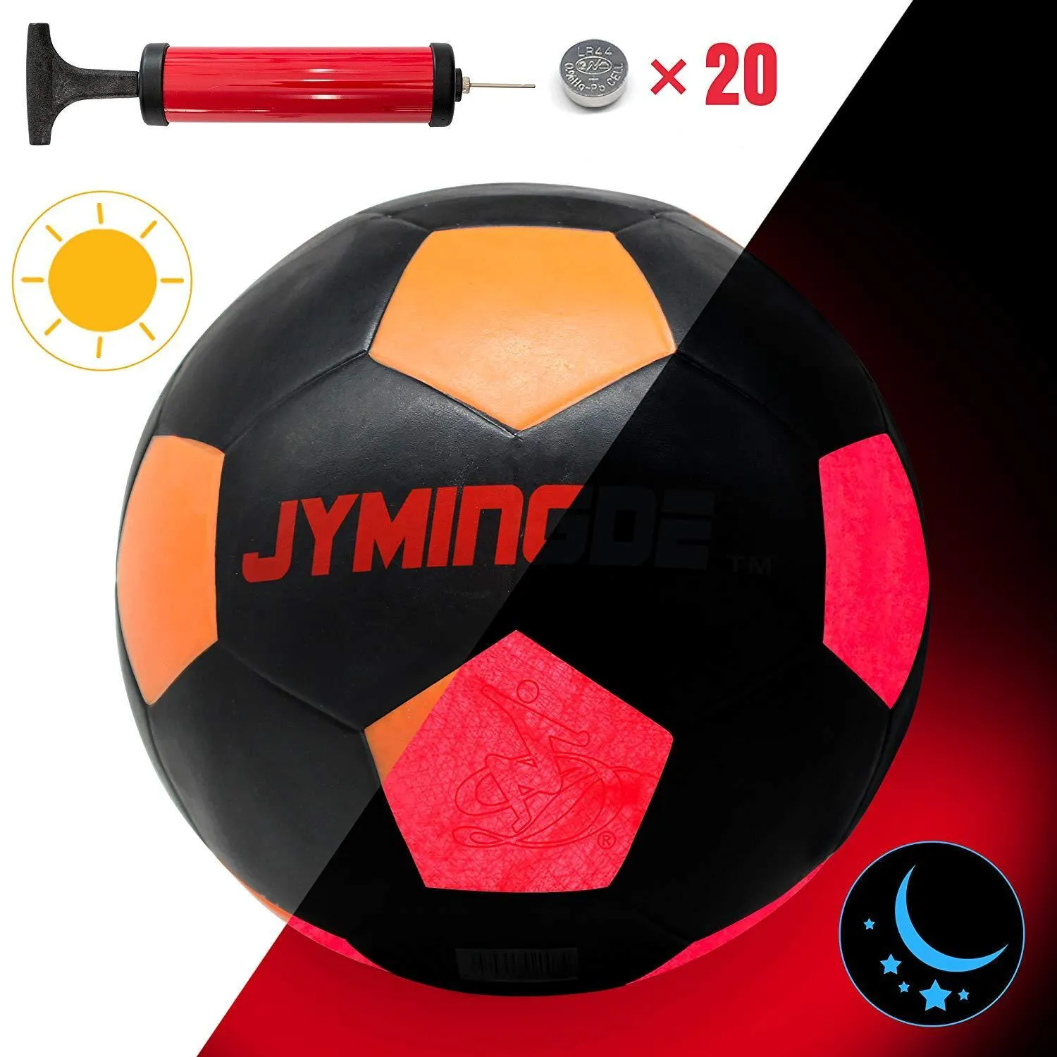 Light Up LED Soccer Ball Official Size 5   Hex Knee Pads Set
