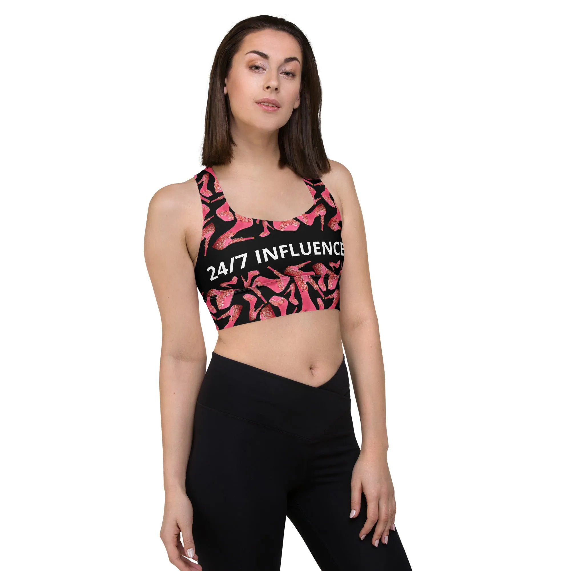 Longline sports bra '24/7 Influencer'