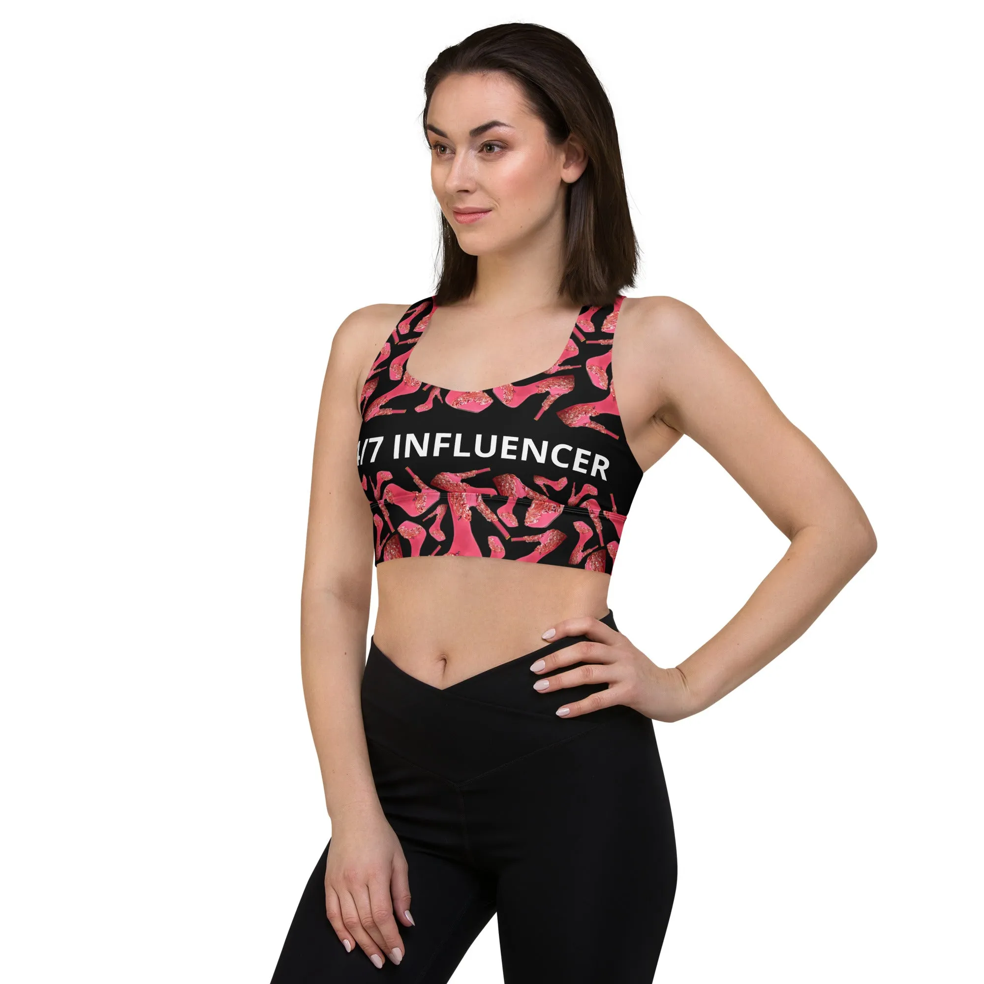 Longline sports bra '24/7 Influencer'