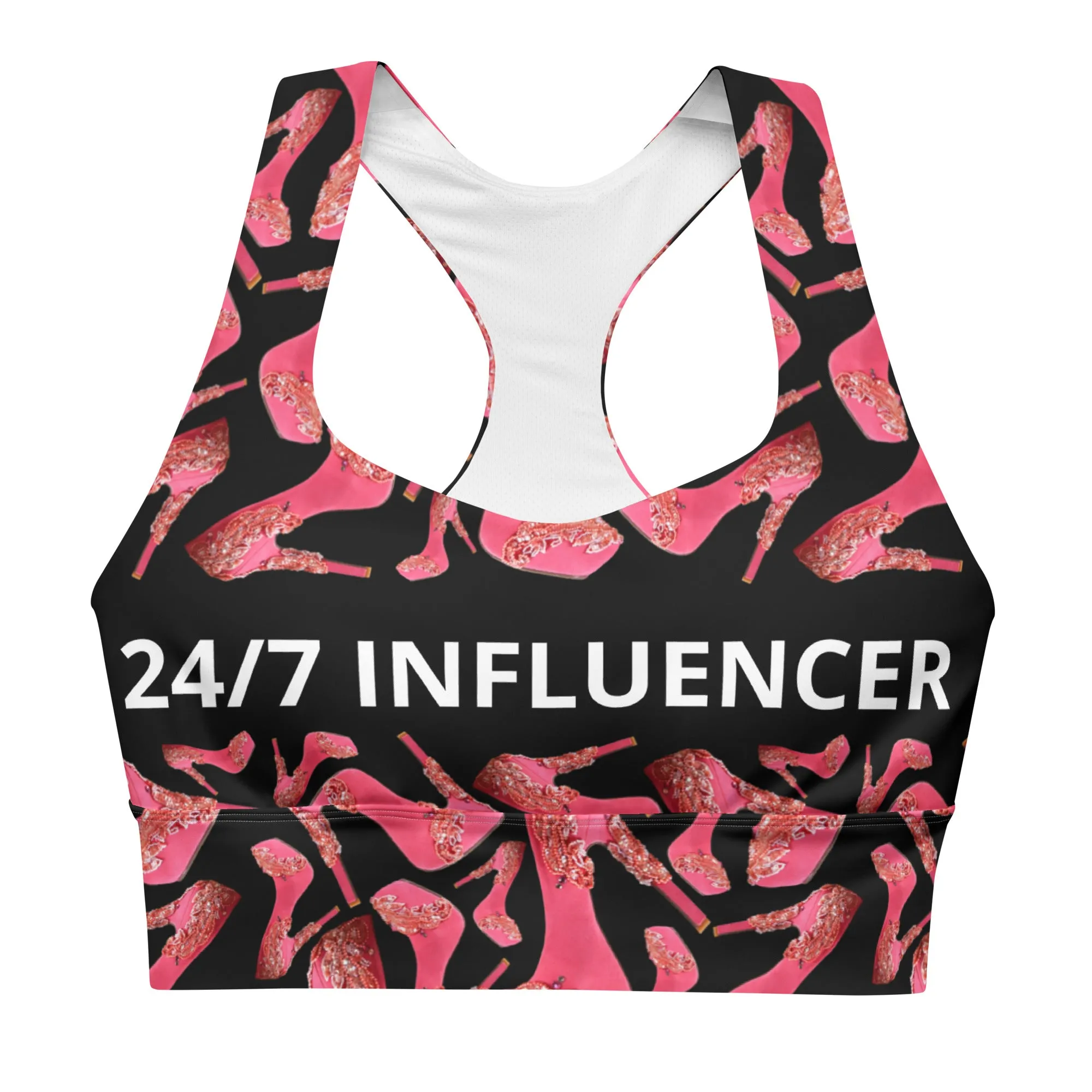 Longline sports bra '24/7 Influencer'