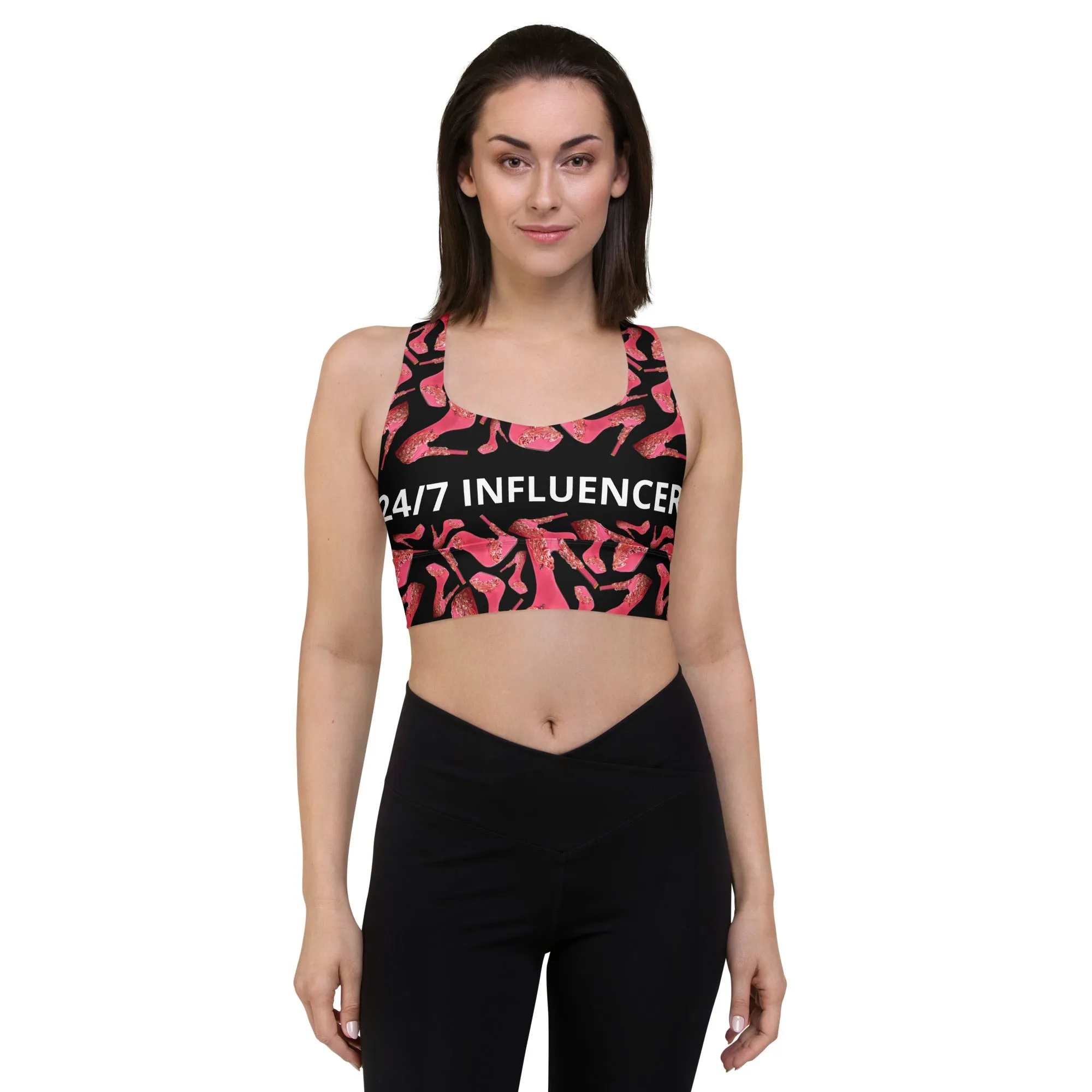 Longline sports bra '24/7 Influencer'