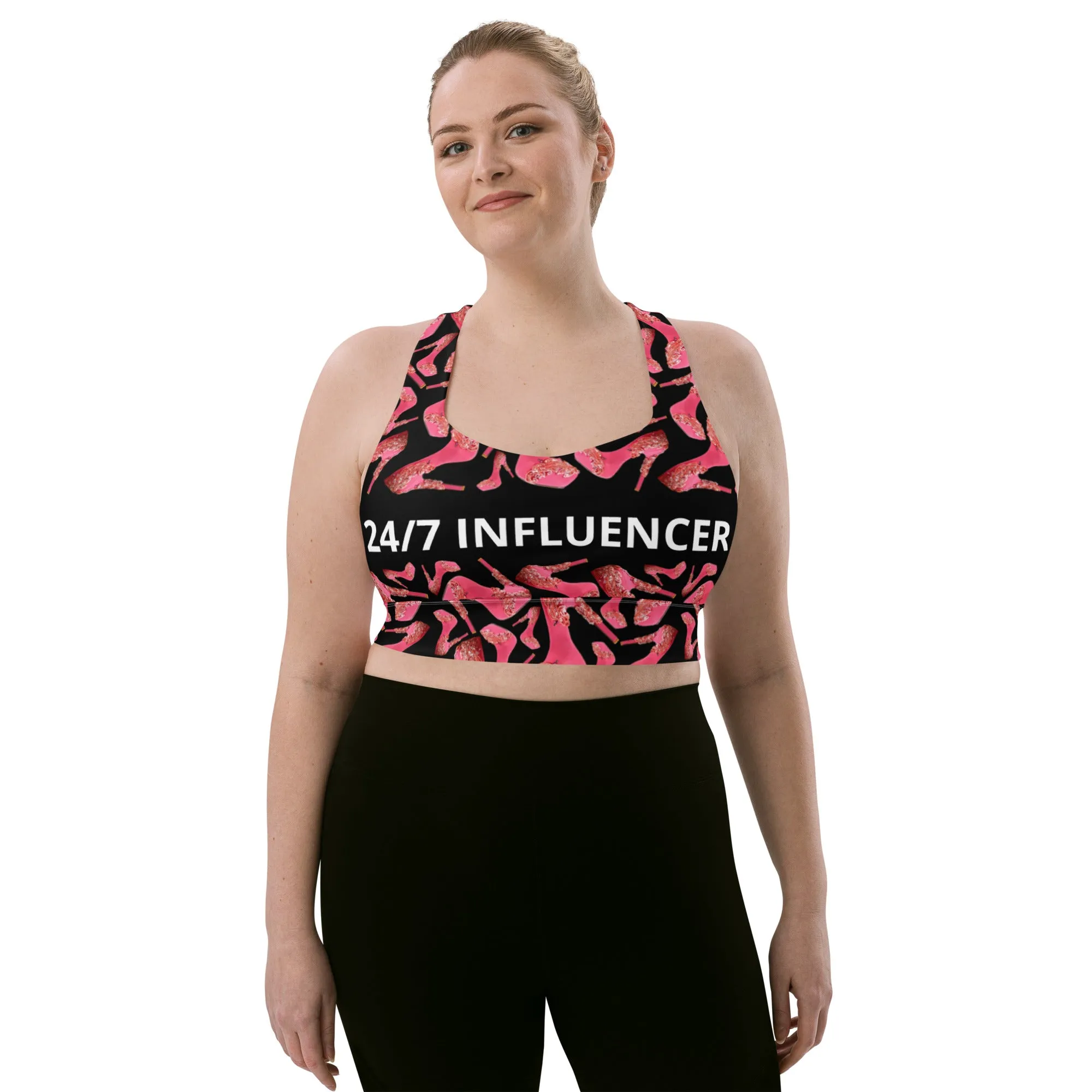 Longline sports bra '24/7 Influencer'