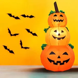 LOSA Halloween Air Inflatable Pumpkin Ghost LED Light Outdoor Yard Party Decor Three Pumpkins