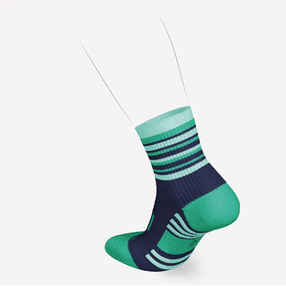 Lot X2 de chaussettes running Enfant -KIPRUN 500 MID  bleue marine