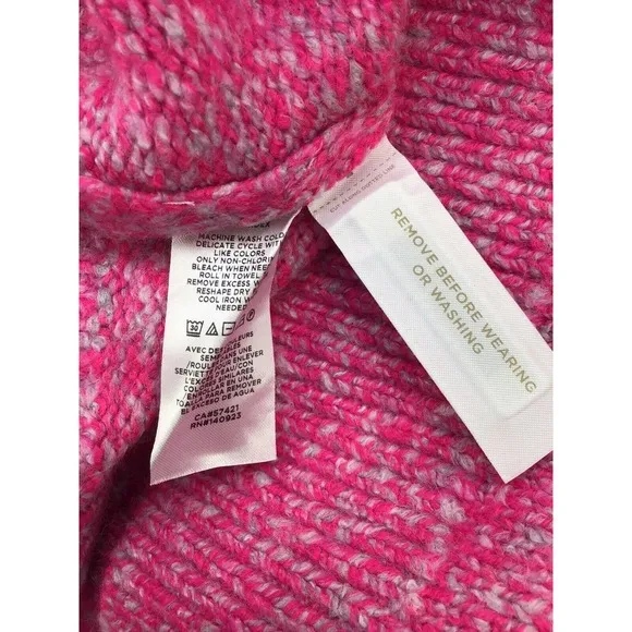 Lou &amp; Grey Womens Knit Sweater Size Medium Pink Gray Colorblock Stripes