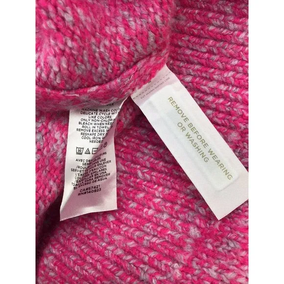 Lou &amp; Grey Womens Knit Sweater Size Medium Pink Gray Colorblock Stripes