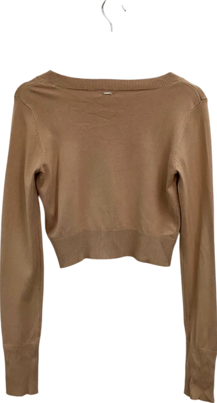 Lounge Beige Cropped Long Sleeve Top UK M