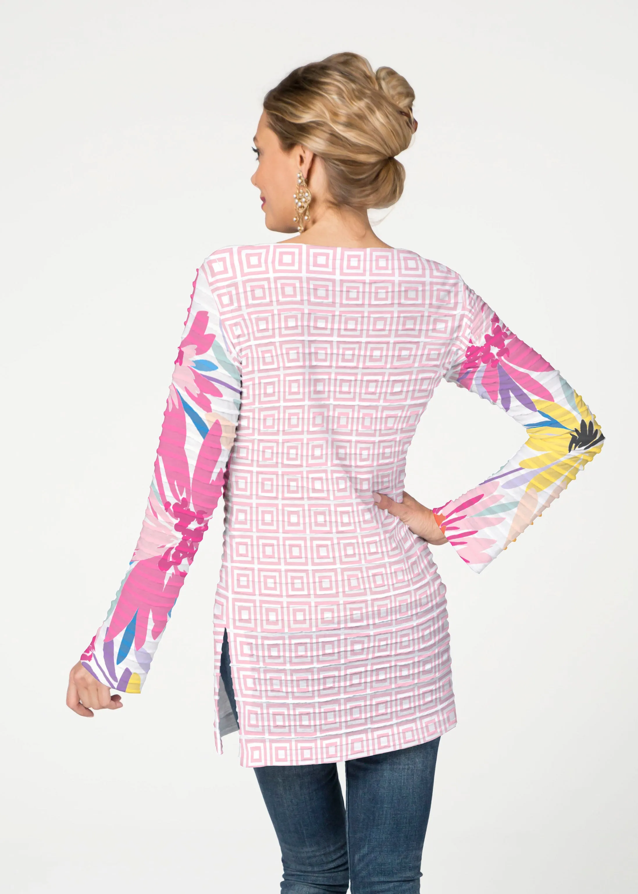 Loves me Loves me Not (8068) ~ Banded Boatneck Tunic