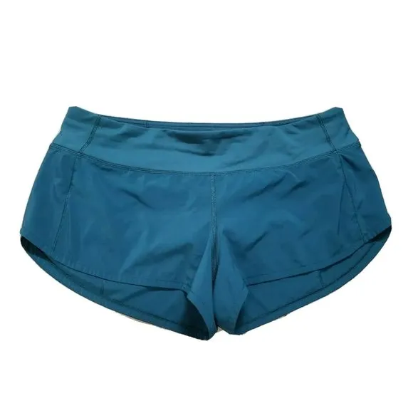 Lululemon Size 10 Green Speed Short 2.5&quot; Inseam Running Gym Sports