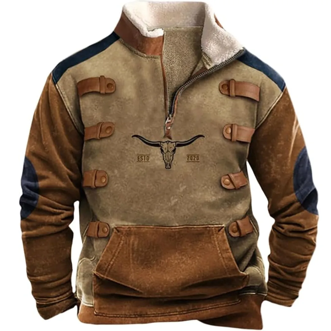 Men's Bohemian Half Zip Sweater | Winter