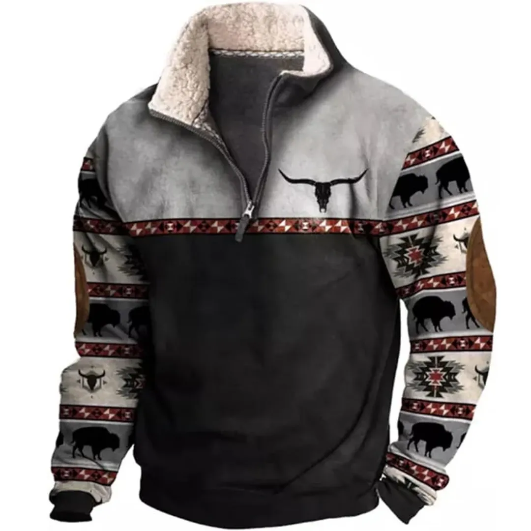 Men's Bohemian Half Zip Sweater | Winter