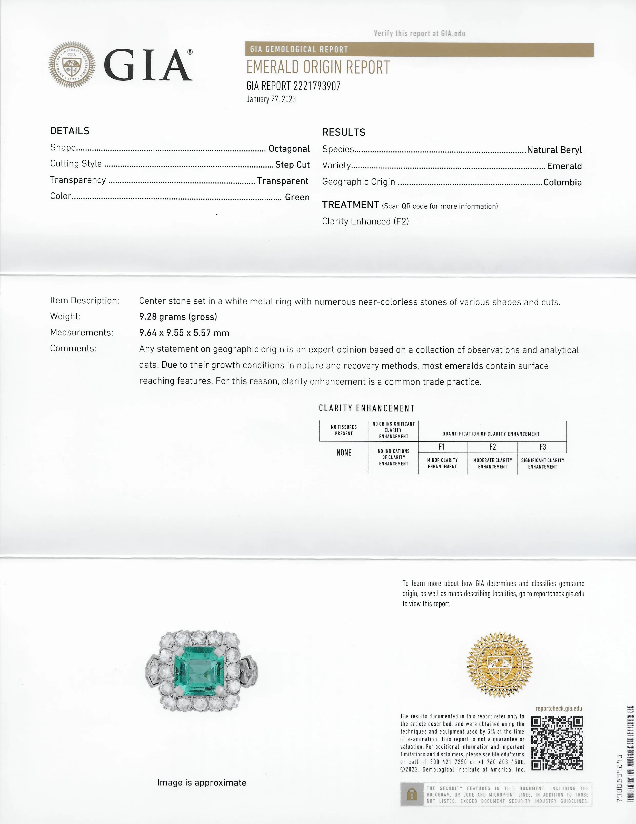 Mid-Century 5.73 CTW  Colombian Emerald Transitional Cut Diamond Platinum Vintage Halo Ring GIA
