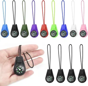 Mini Compass for Kids Compass Keychain, Small Compass Bulk, Multi-Color Outdoor Camping Hiking Pocket Compass for Survival Kits Watchband Bracelet Necklace Keychain