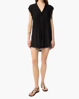 MINI DRESS SASHA IN BLACK PLAIN