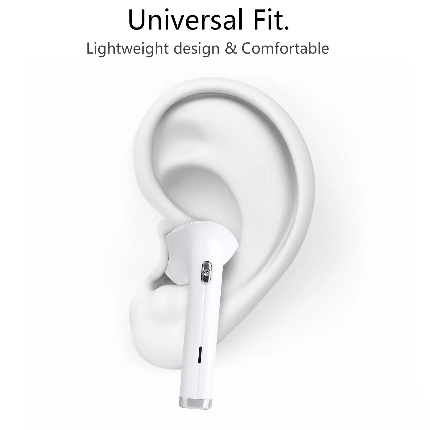 Mini Wireless In-Ear Bluetooth Earphone 180 Degrees Rotated Headset for iPhone Samsung black