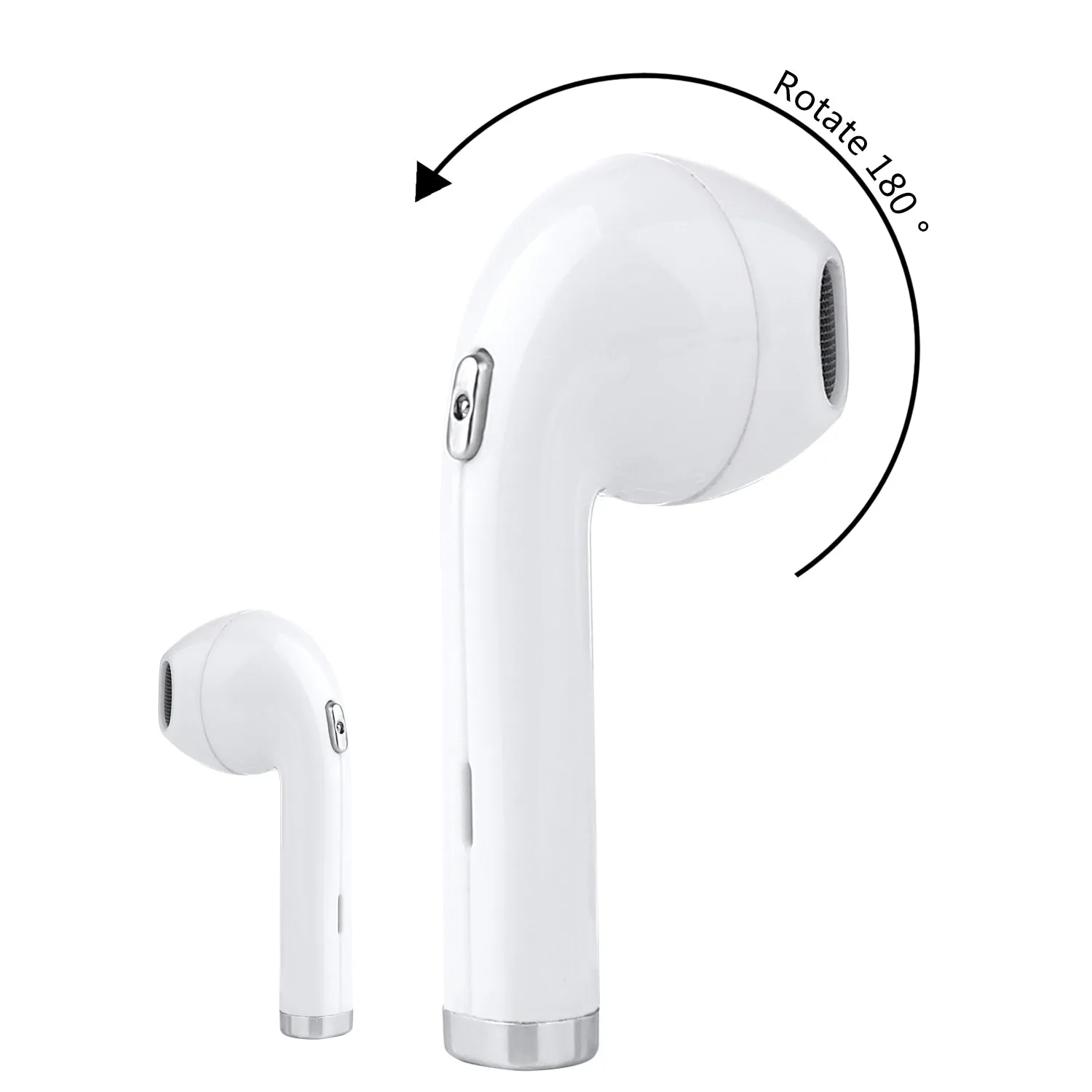 Mini Wireless In-Ear Bluetooth Earphone 180 Degrees Rotated Headset for iPhone Samsung black