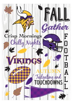 Minnesota Vikings, Moire Flag, House Size, Fall Seasonal,13m3817