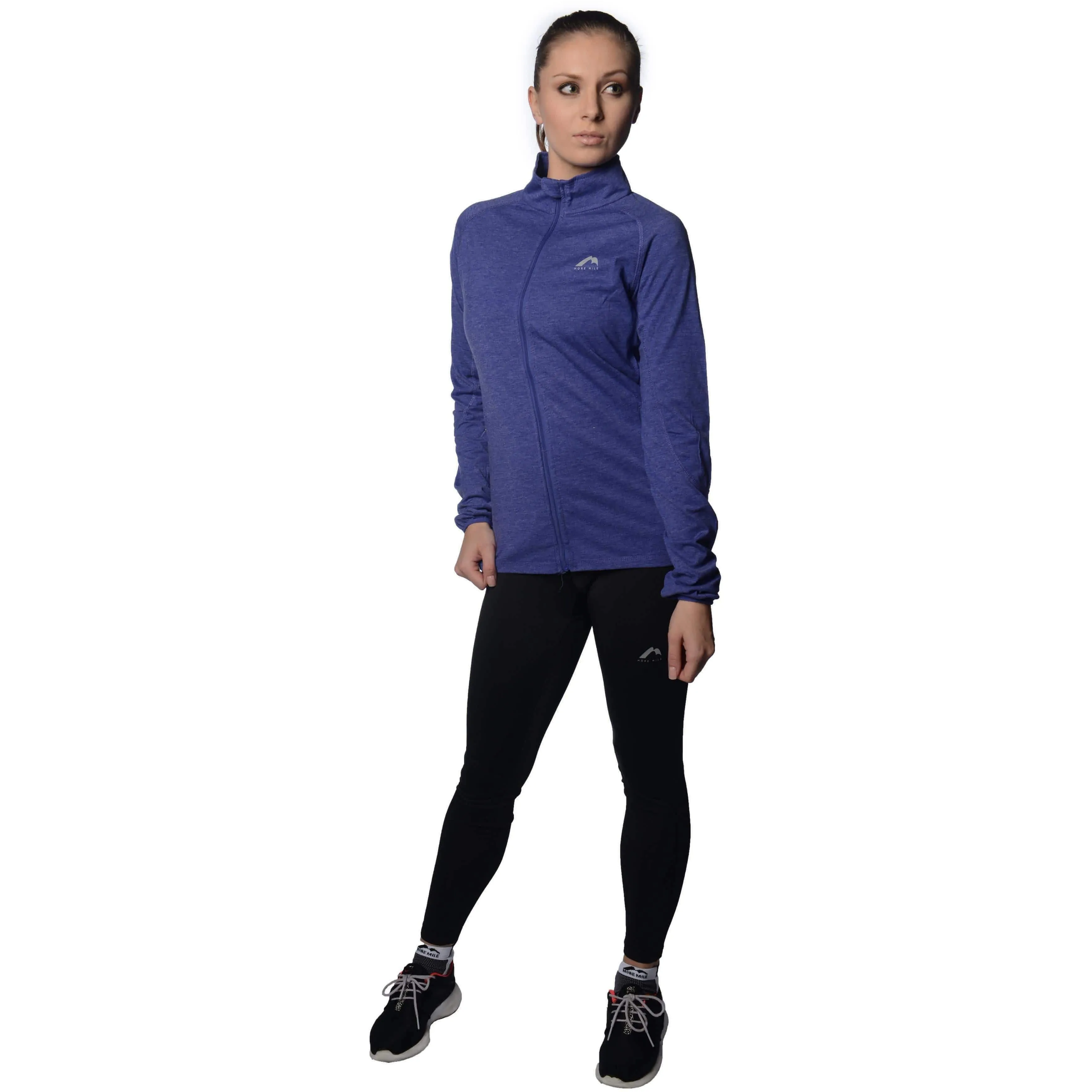 More Mile Marl Womens Training Tights - Black