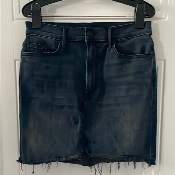 Mother The Sacred Slit Black Denim Miniskirt