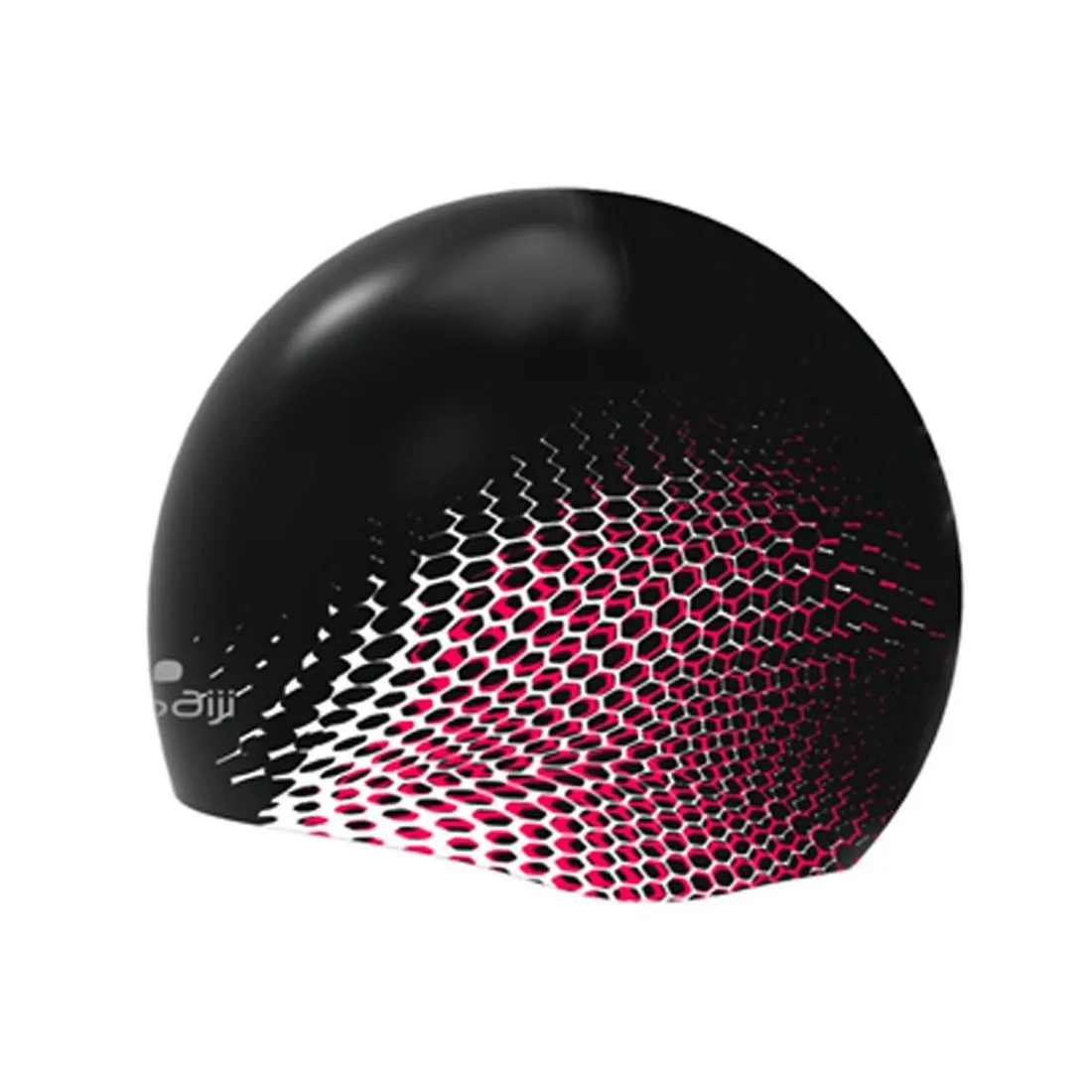 MOULDED SILICONE SWIM CAP 900 - BLACK WHITE RED