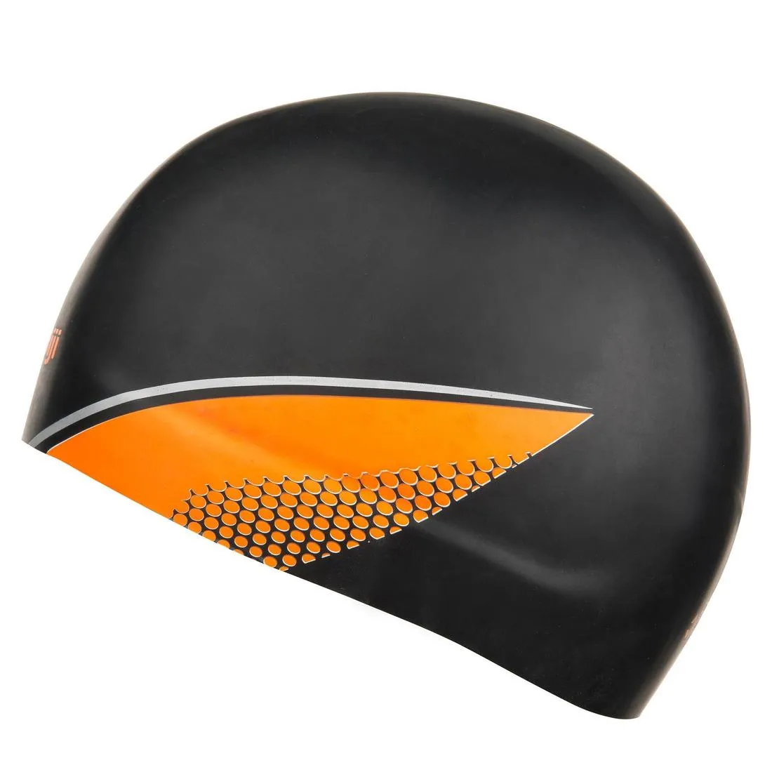 MOULDED SILICONE SWIM CAP 900 - BLACK WHITE RED