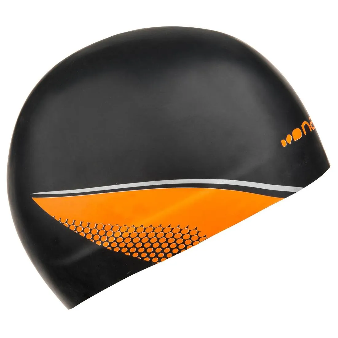 MOULDED SILICONE SWIM CAP 900 - BLACK WHITE RED