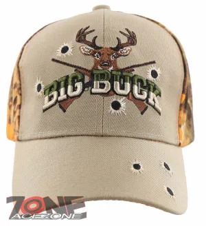 NEW! BIG BUCK HUNTER HUNT DEER BUCK OUTDOOR SPORTS CAP HAT TAN ORANGE CAMO