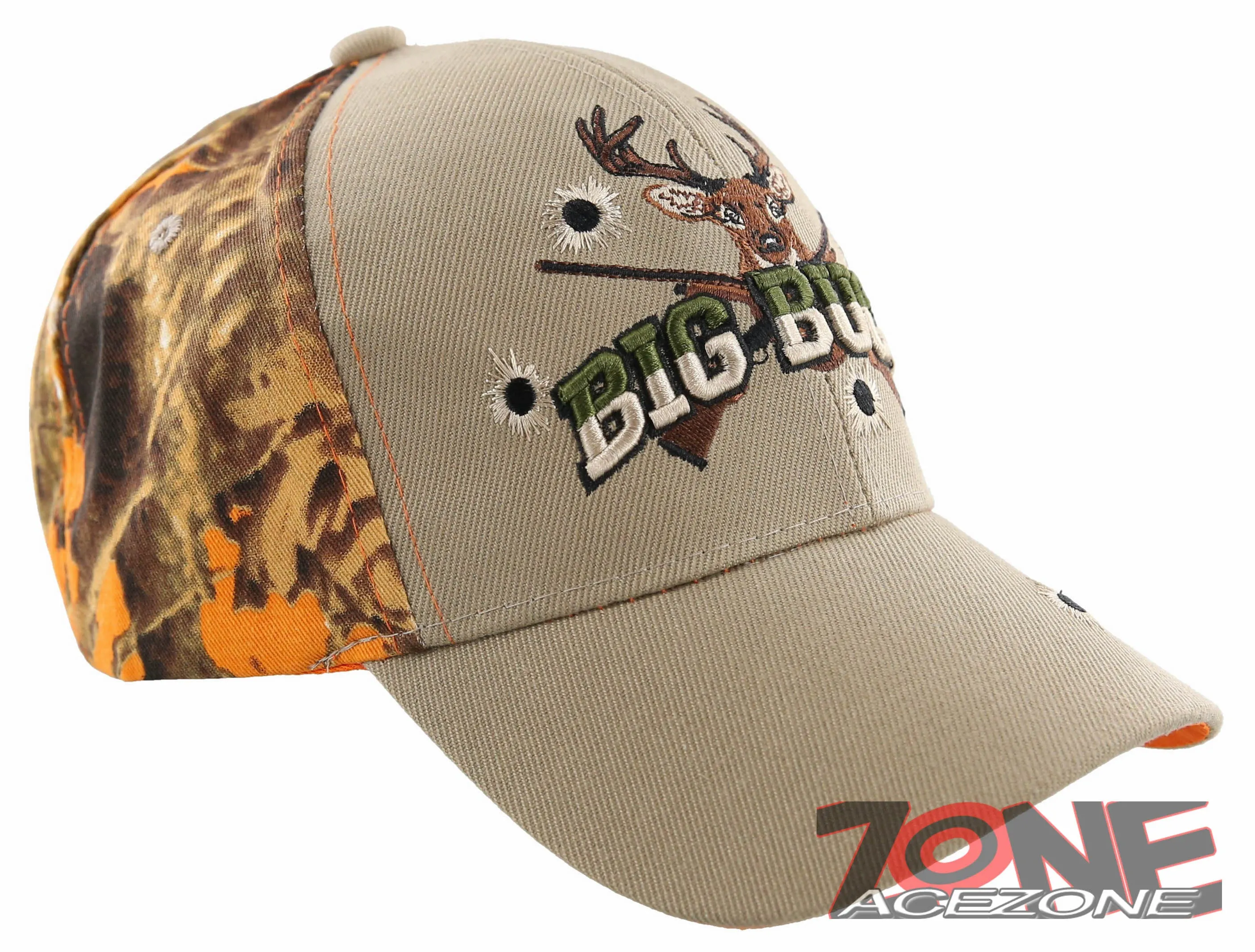 NEW! BIG BUCK HUNTER HUNT DEER BUCK OUTDOOR SPORTS CAP HAT TAN ORANGE CAMO