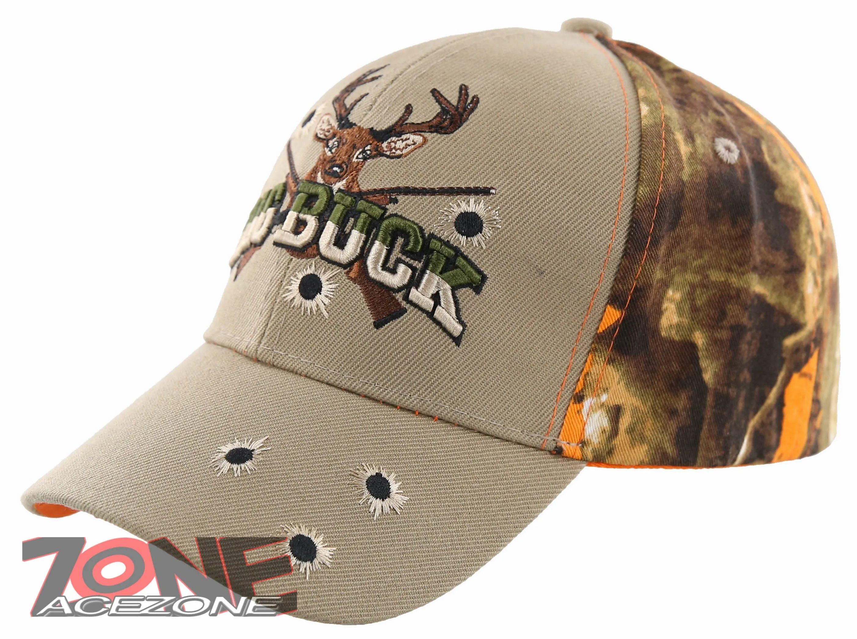 NEW! BIG BUCK HUNTER HUNT DEER BUCK OUTDOOR SPORTS CAP HAT TAN ORANGE CAMO