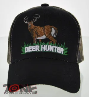NEW! BIG DEER HUNTER DEER BUCK OUTDOOR SPORTS CAP HAT CAMO BLACK
