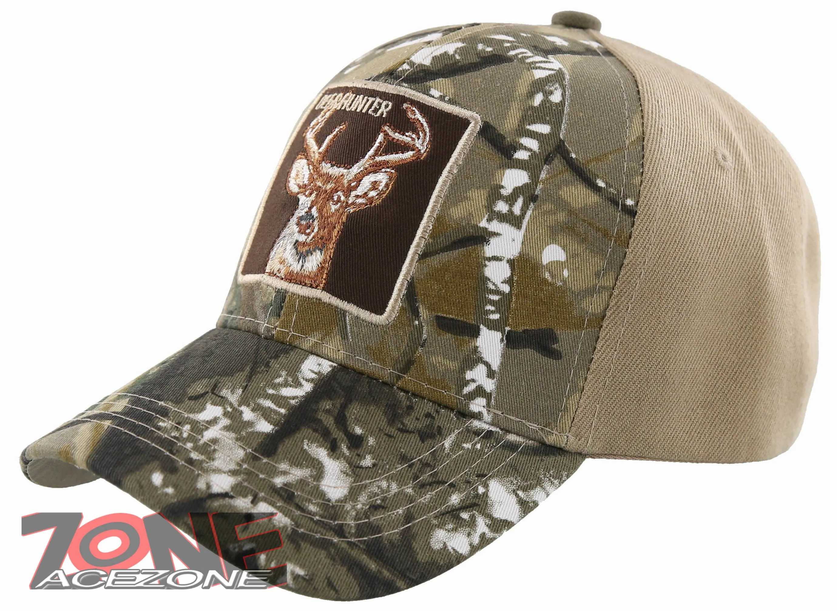 NEW! DEER HUNTER OUTDOOR SPORTS BALL CAP HAT FOREST CAMO TAN