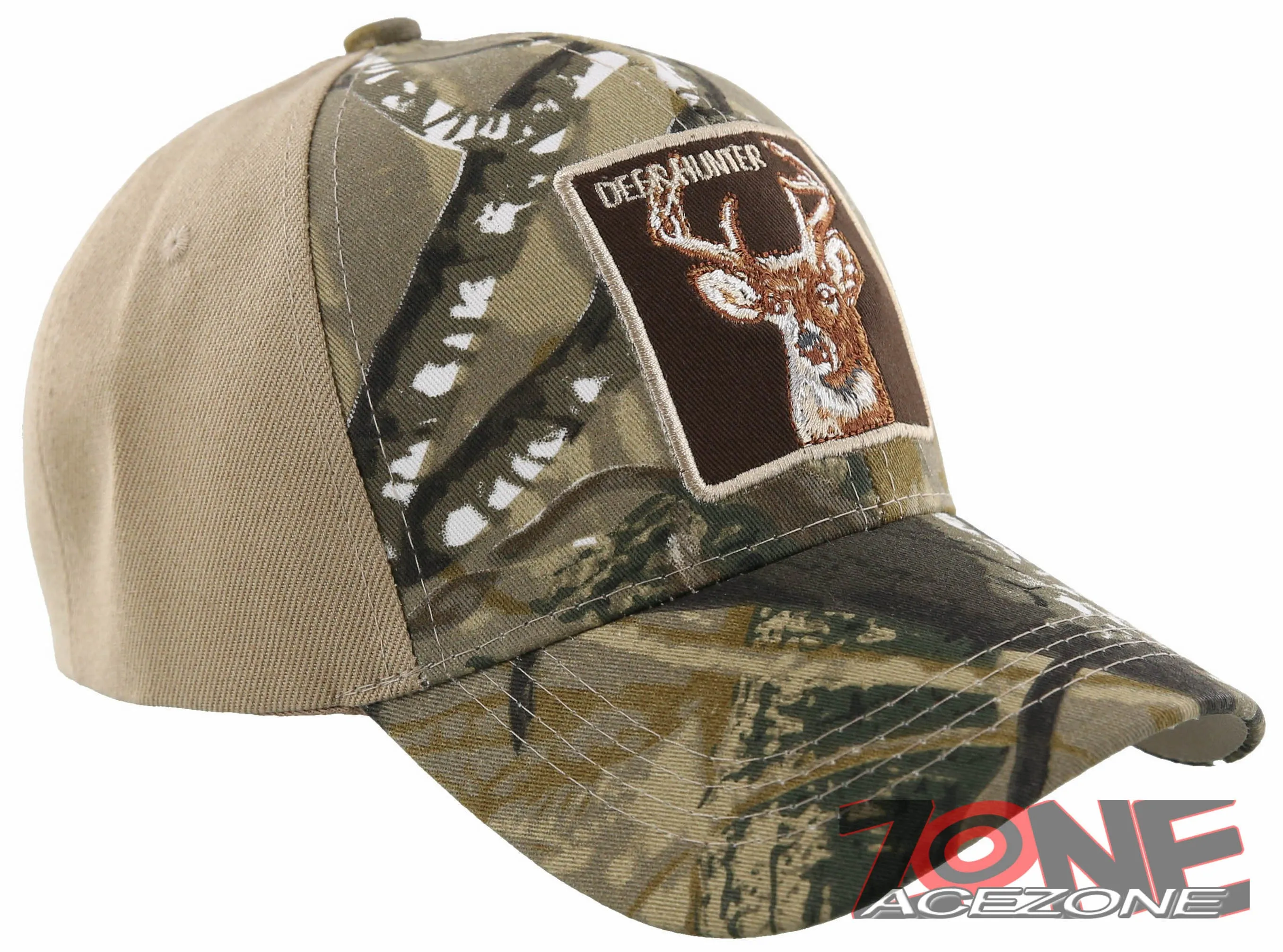 NEW! DEER HUNTER OUTDOOR SPORTS BALL CAP HAT FOREST CAMO TAN