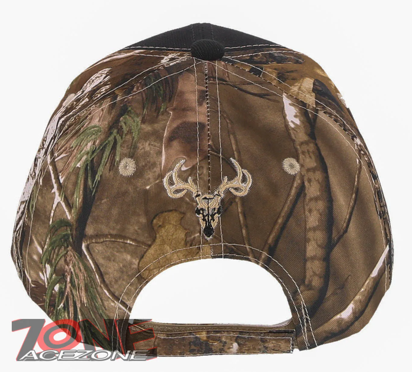NEW! DEER HUNTER SKULL BUCK OUTDOOR SPORTS BASEBALL CAP HAT BLACK CAMO