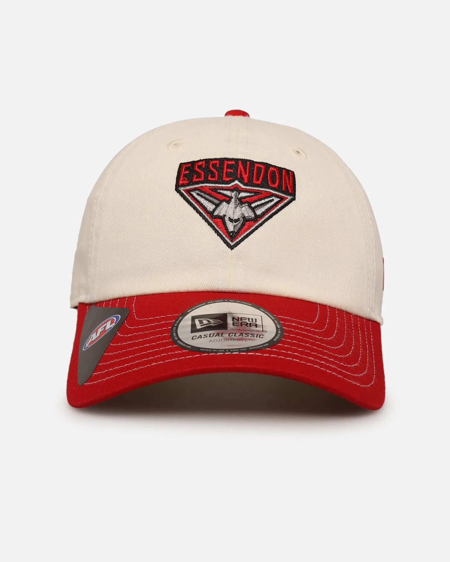 New Era Essendon Bombers 'AFL 2025 2 Tone' Casual Classic Strapback Chrome White