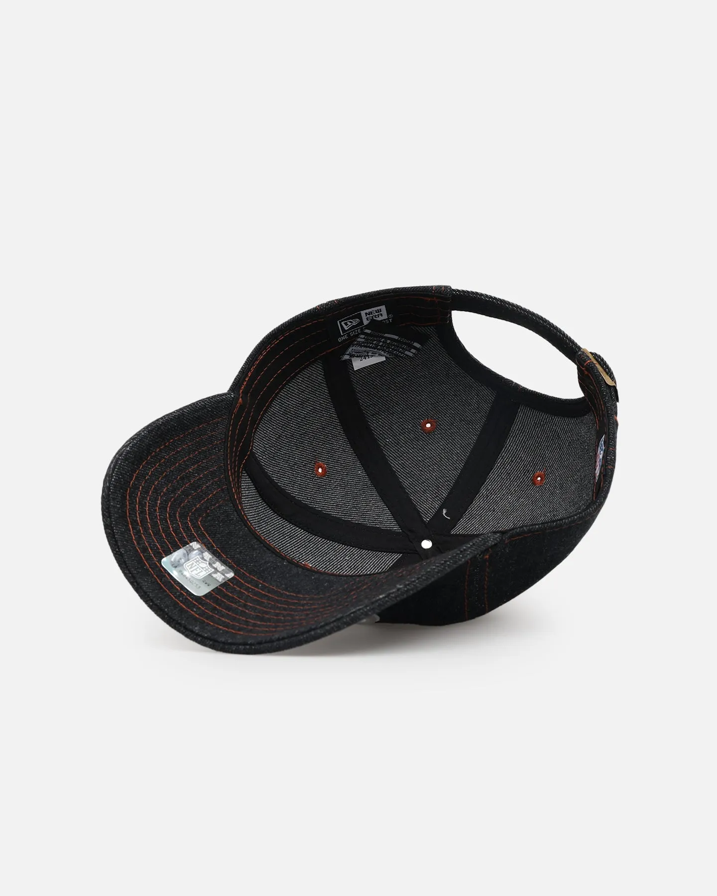 New Era San Francisco 49ers "Black Denim" Classic Casual Strapback Black Denim/Rust Contrast