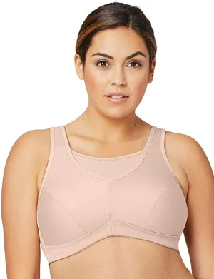 NEW Glamorise Womens Full Figure No Bounce Camisole Wirefree Back Close Sports Bra in Cafe, Sz 40C! Retail $70 