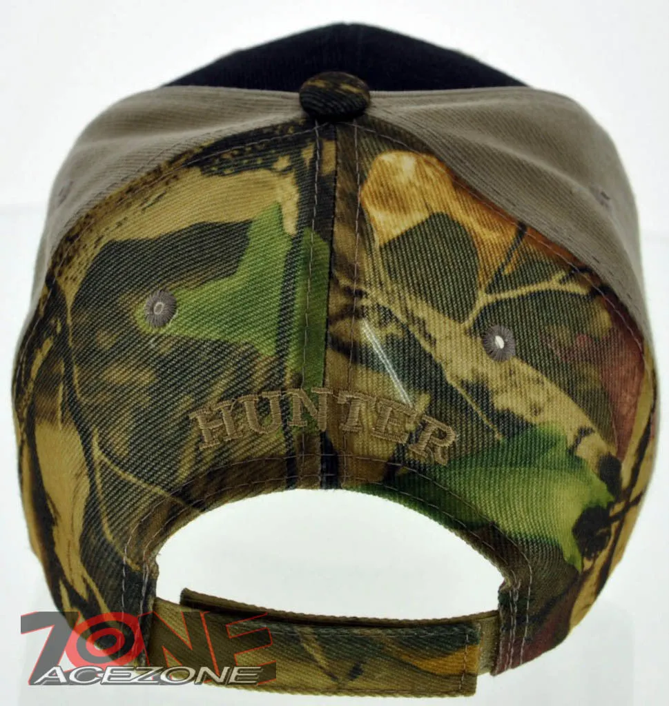 NEW! HUNTER HUNT DEER BUCK OUTDOOR SPORTS CAP HAT BLACK