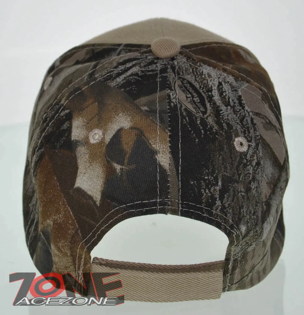 NEW! SHUT UP AND HUNT HUNTER HUNT DEER BUCK OUTDOOR SPORTS CAP HAT TAN CAMO