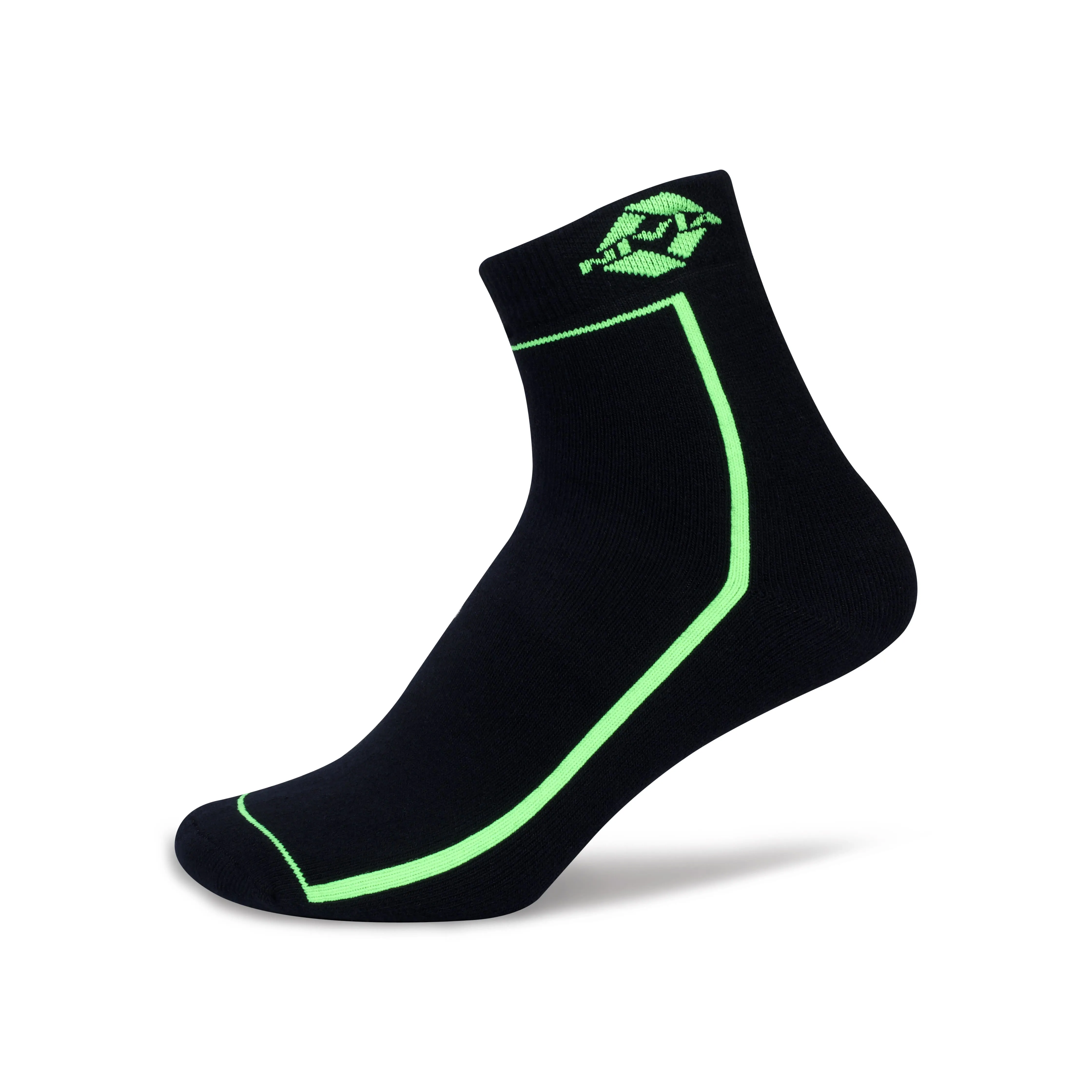 NIVIA STRIPES SPORTS SOCKS HIGH ANKLE (BLACK/F.GREEN)