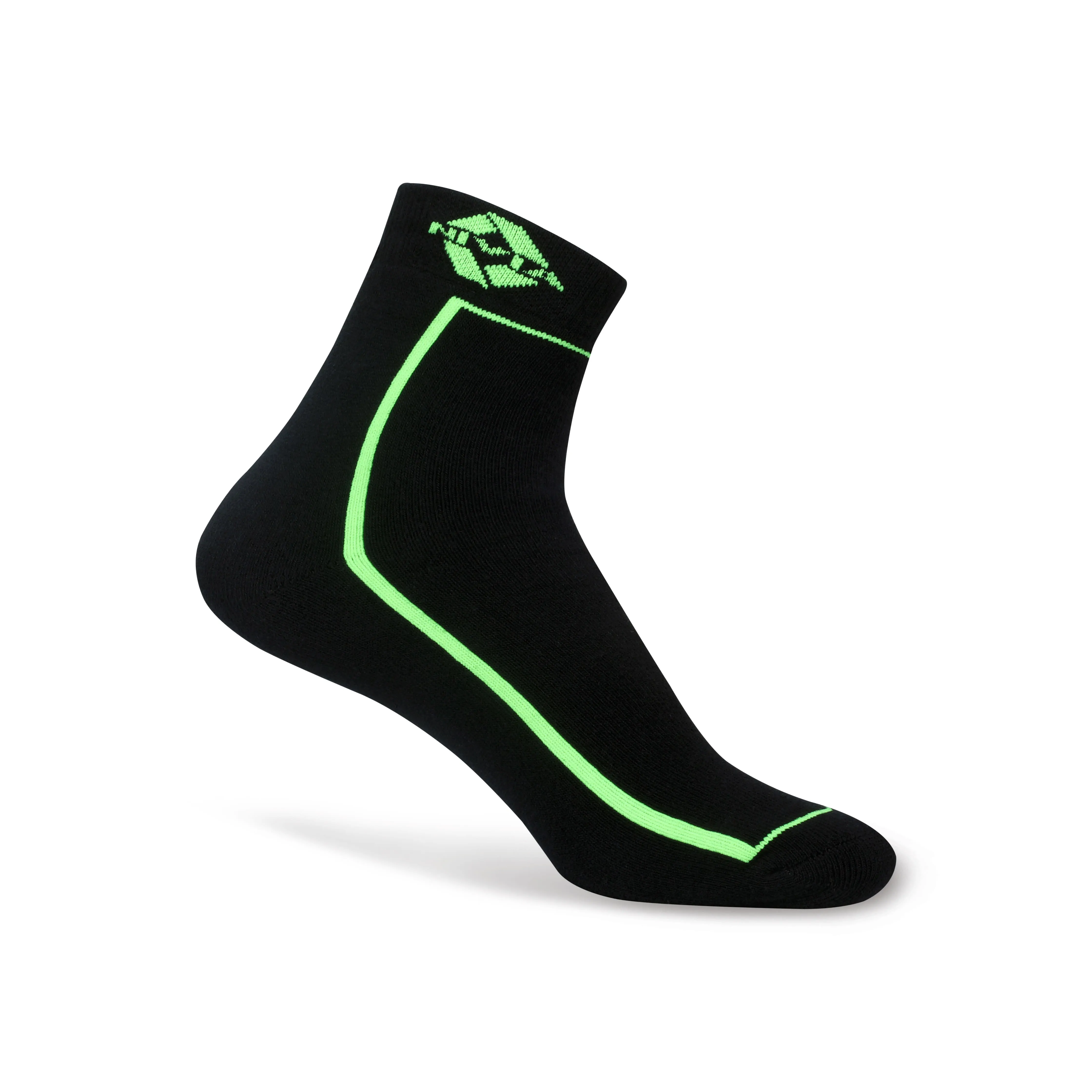 NIVIA STRIPES SPORTS SOCKS HIGH ANKLE (BLACK/F.GREEN)