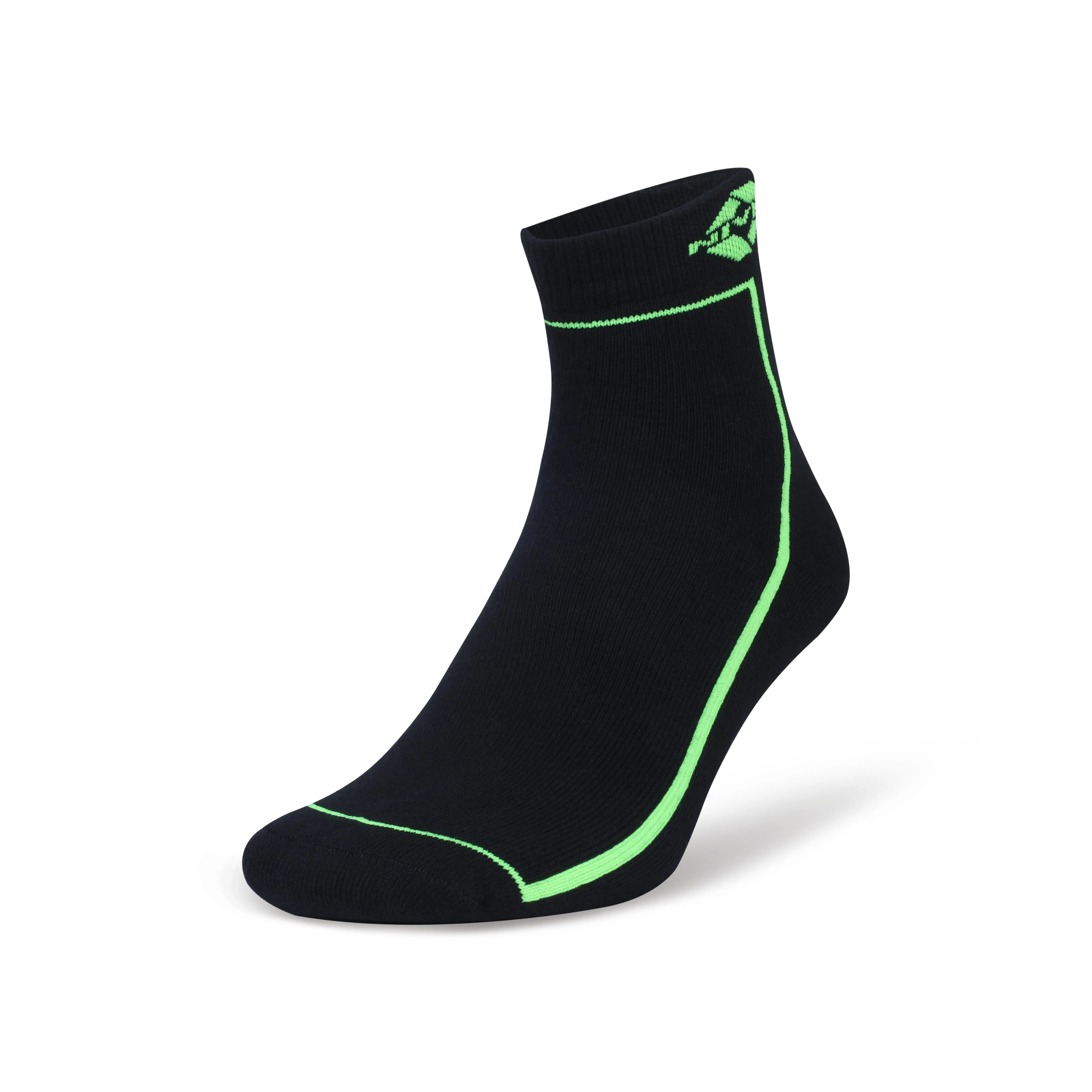 NIVIA STRIPES SPORTS SOCKS HIGH ANKLE (BLACK/F.GREEN)