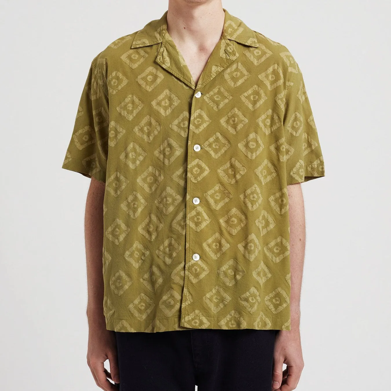 Norse Projects Mads Batik SS Shirt Moss Green