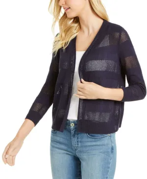 NWT Charter Club Women's Tonal Stripe Open Front Cardigan Sweater. 100093738MS L