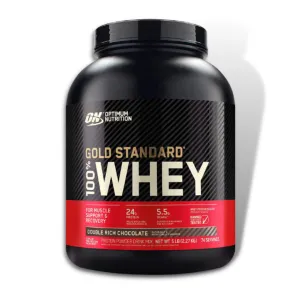 Optimum Nutrition 100% Whey Protein Gold Standard (5 Lbs) Double Rich Chocolate Exp Jan 2026